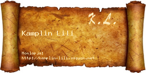 Kamplin Lili névjegykártya